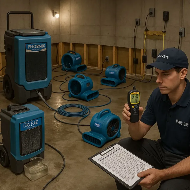 Structural Drying and Dehumidification process in West Dennis, MA